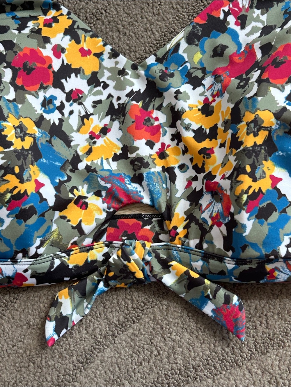 Cacique SWIM Bikini Top Only Hazy Field Print Size 24 - Picture 3 of 7